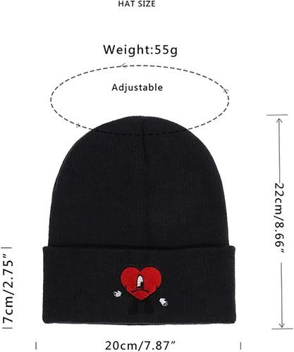Miniatura 3 de Axaewuy Gorros de conejo y sombreros de punto, gorra bordada Merch Reggae Rapper, trajes de concierto de hip hop