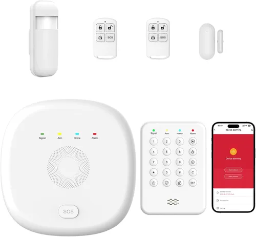 Miniatura 10 de Sistema de seguridad inalámbrico WiFi para el hogar, sistema de alarma inteligente para el hogar y la empresa, teclado ampliable, independiente