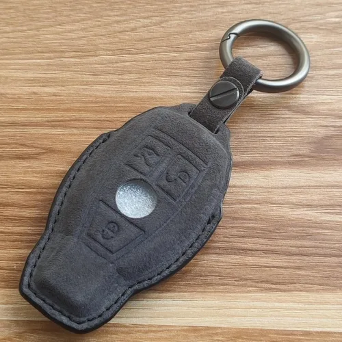 para Mercedes-Benz Funda para llavero, Funda para llavero Mercedes C E M S CLS CLK GLK GLC G AMG Accesorios para llavero de cuero Funda protectora