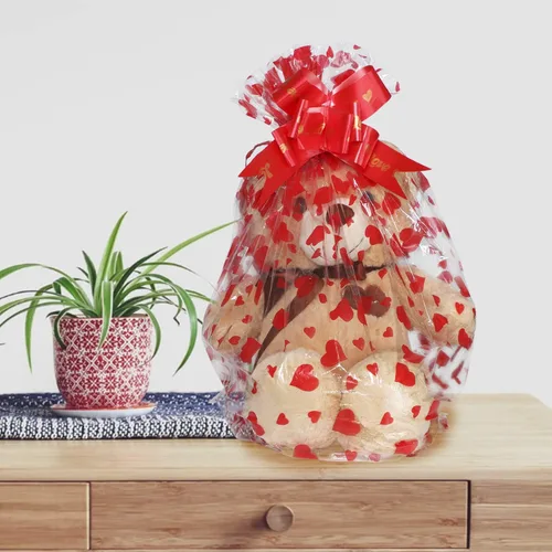 Miniatura 6 de Kolewo4ever Paquete de 20 Bolsas de Canasta de San Valentín Conjunto de Lazos de Tirar 30 X 44 pulgadas 10 Paquete de Bolsas de Embalaje Envoltura