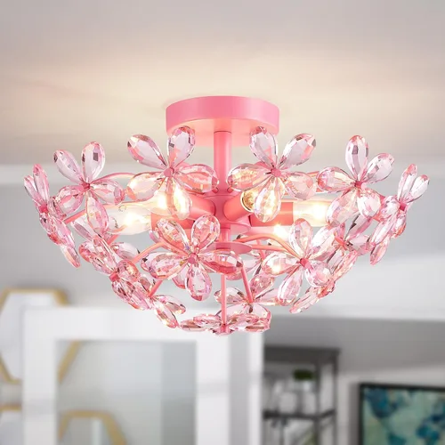 Miniatura 25 de WUZUPS Candelabro colgante de cristal con 5 luces, lámpara de techo moderna para dormitorio, pasillo, bar, cocina, baño, 20.3 pulgadas de alto