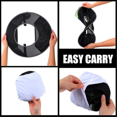 Miniatura 5 de SATINIOR 4 unidades de sombrero duro para sombrero de alta visibilidad, visera de sol y polaina para el cuello con tira reflectante, accesorios