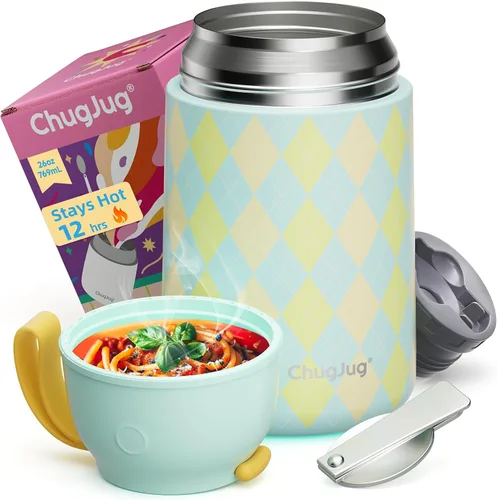 Miniatura 13 de Termo de sopa de 15 onzas para comida caliente para niños, tarro de comida aislado con cuchara, recipiente térmico para almuerzo, boca ancha vacío