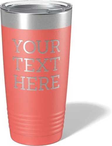 Miniatura 9 de Vaso de acero inoxidable aislado con tapa de 20 onzas (17 colores) personalizado con recubrimiento en polvo, grabado personalizado, nombre