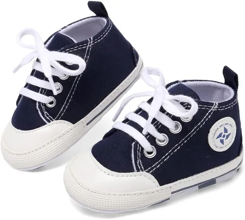 Miniatura 123 de Zapatos deportivos de lona de lona para bebés y niñas, suela antideslizante suave, suela antideslizante