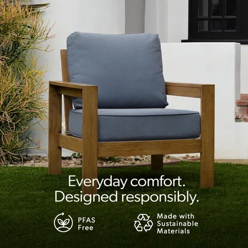 Miniatura 6 de Honeycomb - Asiento profundo para exteriores, 24 pulgadas de ancho x 23 pulgadas de profundidad, cojín para silla de exterior, azul Solarvie