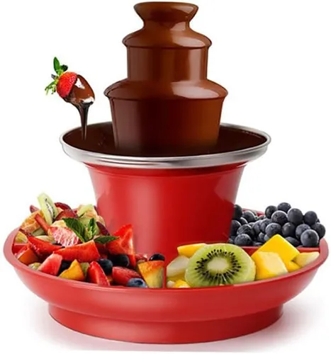 Zunate Fuente de fondue de chocolate de 3 niveles, máquina calentadora eléctrica de chocolate inoxidable, fuente de chocolate profesional y fuente