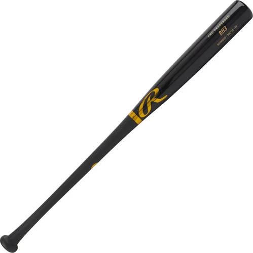 Miniatura 18 de Rawlings bate de béisbol de madera de arce Pro Preferred Perfil de juego - Trout/Harper/Machado/Albies Negro/Dorado Pro Preferred Bryce