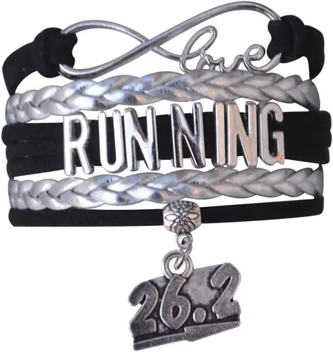 Regalos para corredores- pulsera para corredor, joyas para corredores, brazalete con dijes ajustable para corredores.