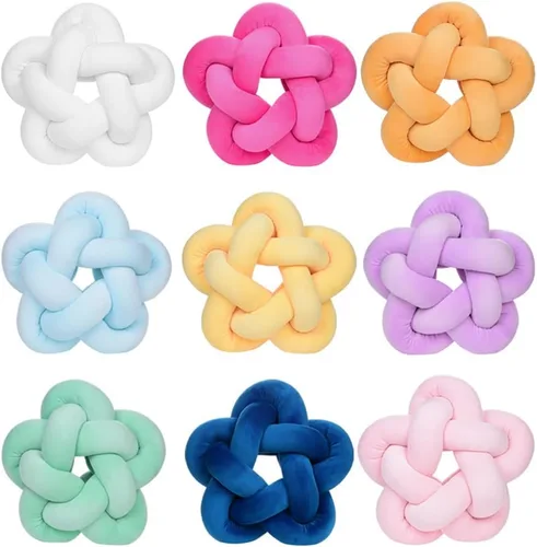 Miniatura 2 de chislim Bolas de almohada, almohada redonda con nudo hecho a mano, almohadas redondas de felpa decorativas para el hogar, para sofá, dormitorio