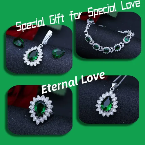 Miniatura 8 de Conjuntos de joyería de moda para mujeres y niñas, chapado en platino, chapado en oro, chapado en oro rosa, aretes chapados en negro pistola, aretes