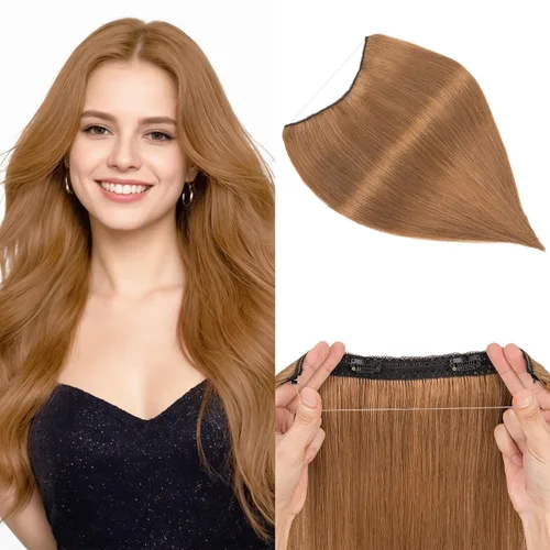 Miniatura 20 de MY-LADY - Extensiones de cabello humano real, extensiones de cabello humano real, 12 pulgadas, color marrón oscuro, extensiones de cabello largo