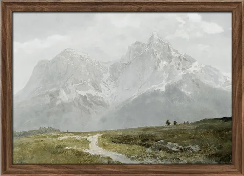 Miniatura 179 de MUDECOR Lienzo enmarcado prémium para pared, pinos nevados en bosque de invierno, ilustraciones modernas, arte contemporáneo, escénico, divertido