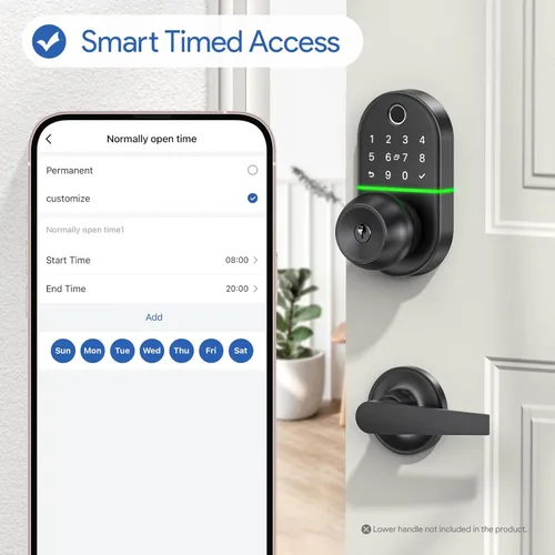 Miniatura 2 de Pomo de entrada sin llave para puerta delantera: cerradura digital NICE DIGI Keypad, cerradura biométrica con huella digital, fácil instalación