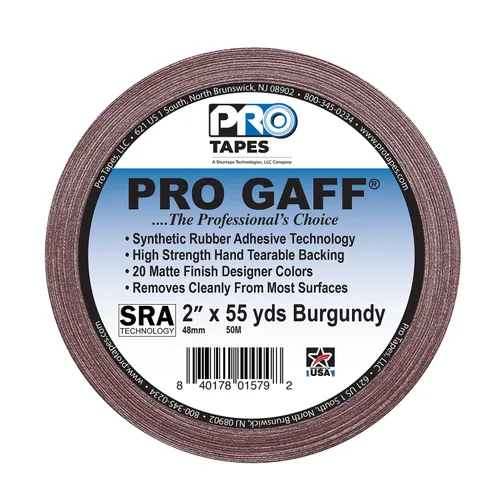 Miniatura 2 de ProTapes Pro Gaff - Cinta adhesiva plástica mate con adhesivo de goma, 11 mil de grosor, 55 yardas de longitud