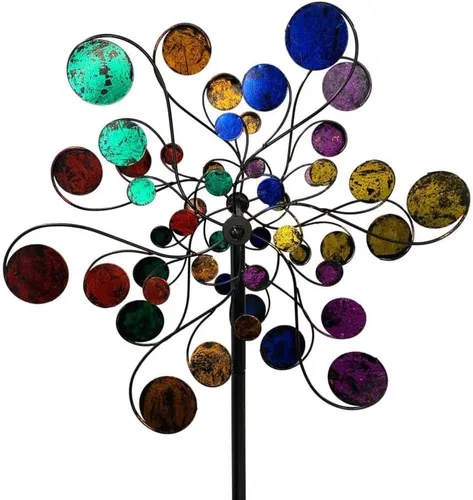 Astral Starburst Chalily Garden Wind Spinner Esculturas cinéticas Grandes Mandala Spokes Arnés El Poder del Viento para un hermoso arte giratorio
