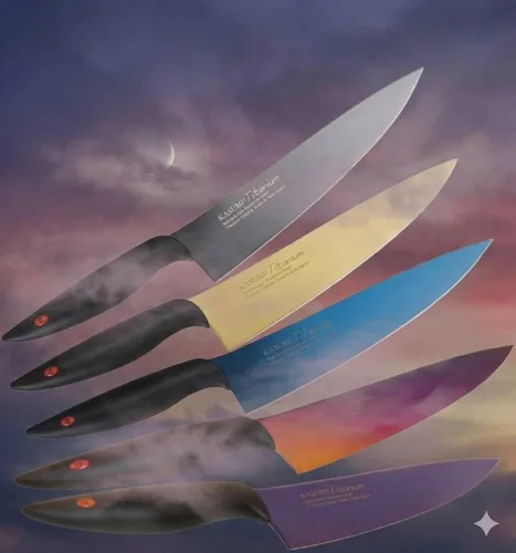 Miniatura 4 de SUMIKAMA KASUMI 22020/RA Cuchillo Kasumi, revestimiento de titanio, cuchillo en forma de espada, fabricado en Japón, 7.9 pulgadas (7.9 in), cuchillo
