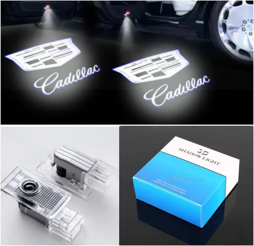 s Proyector de logotipo de puerta LED para Cadillac SRX CT6 XTS ATS XT4 XT5 XT6 luces de charco de doble enchufe para Cadillac luces de cortesía de