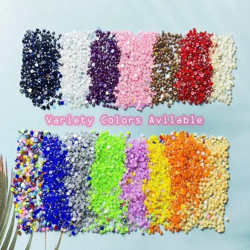 Miniatura 5 de 2000 piezas de cuentas de media perla de 3 mm para manualidades, cuentas de perla de parte trasera plana, cuentas semirredondas para joyería, arte