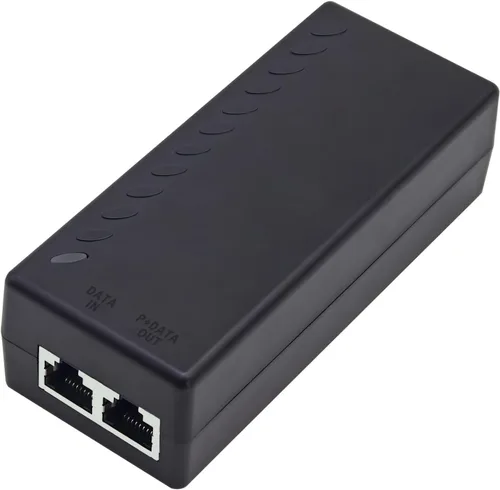 Inyector Gigabit PoE+ para Ethernet, 30W 48V con 10/100/1000Mbps y cumplimiento IEEE 802.3af/at. Extienda la red hasta 100M (328 pies) Plug and
