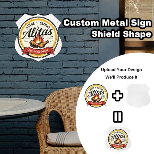 Miniatura 6 de Letrero de metal personalizado, letrero de metal de escudo personalizado, decoración de escudo medieval de metal, letrero de 12 pulgadas, letrero