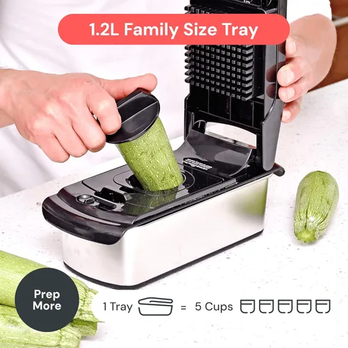 Miniatura 6 de Fullstar The Original Pro Chopper - Picador de verduras y espiralizador, picador de alimentos con recipiente, rebanador de frutas, utensilios