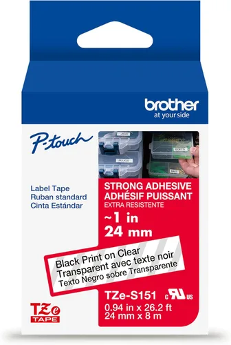 Miniatura 39 de Brother P-touch TZE-S951 - Cinta adhesiva laminada extra resistente de 1 pulgada (24 mm) de ancho, negro sobre plateado mate, laminada
