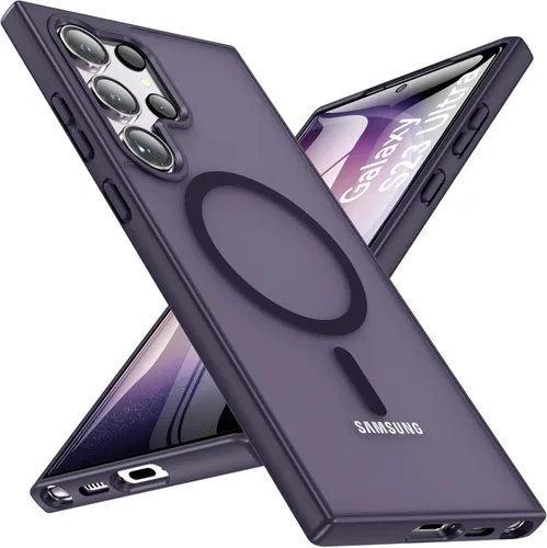 Miniatura 24 de OWKEY Funda magnética para Samsung Galaxy S23 de 6.1 pulgadas, para Magsafe con protector de pantalla, protección de grado militar, a prueba