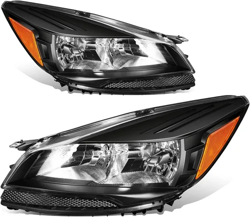 Auto Dynasty Lámparas de montaje de faros compatibles con Ford Escape 2013 2014 2015 2016 3ª generación, reemplazo de faros delanteros estilo