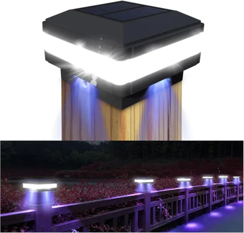 Miniatura 11 de Luces solares para postes al aire libre, luces solares impermeables para postes de valla de 4 x 4, 5 x 5, 6 x 6, luz LED de iluminación blanca