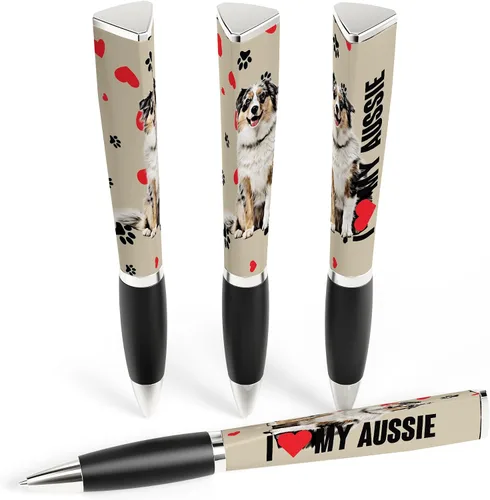 ANINKABOVE I Love my Aussie Dog - Bolígrafo de punta media, tinta negra, escritura suave, recargable, el mejor regalo para todas las ocasiones,