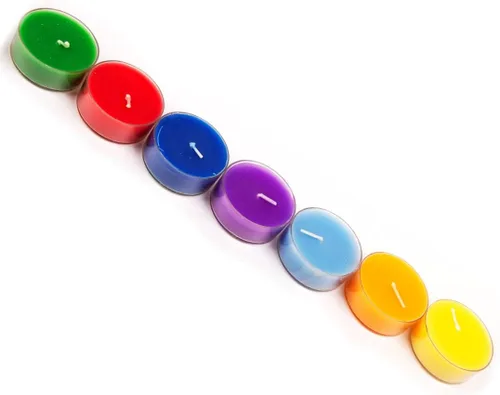 Miniatura 4 de Vrinda® Vela perfumada de 7 chakras, 2.25 pulgadas, juego de velas de aromaterapia para meditación, yoga y relajación, vertidas a mano con aceites