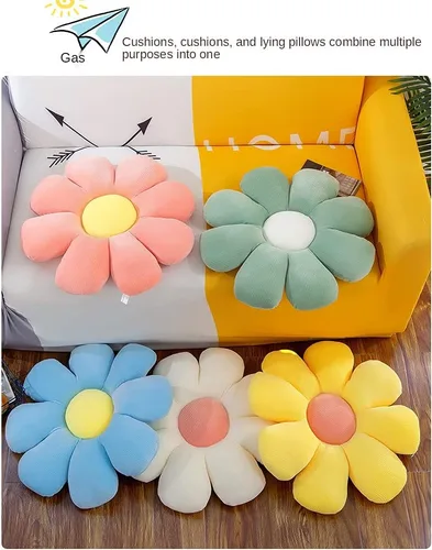 Miniatura 5 de + Almohada de flores - Tela elástica suave y delicada para sentarse cómodamente (15.7 pulgadas), azul)