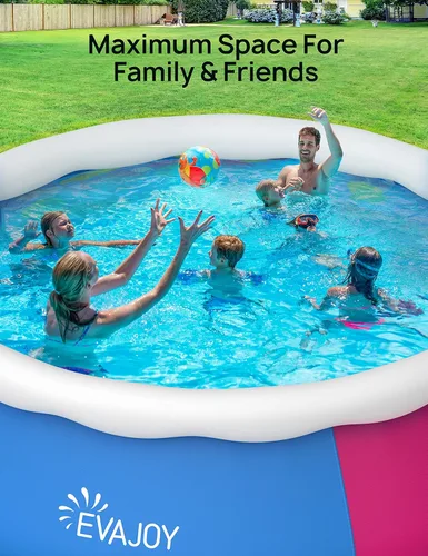 Miniatura 3 de EVAJOY Piscina inflable de 15 pies x 35 pulgadas, incluye bomba de filtro, tela de tierra y cubierta, color azul
