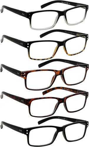 Miniatura 13 de LUR Lentes de lectura (6 unidades, bisagra de resorte, cómodos lectores de plástico (transparente)