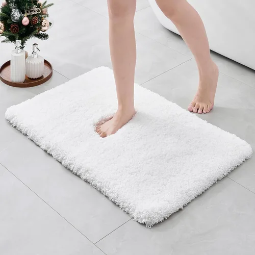 Miniatura 27 de ILANGO Alfombras de Baño Beige 32" × 20" Antideslizantes y Súper Absorbentes Extra Gruesas Suaves, Alfombra de Baño Lavable para Piso, Alfombra
