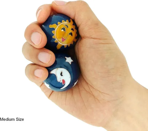 Miniatura 2 de Top Chi Bolas Baoding Sun and Moon con soporte de bambú