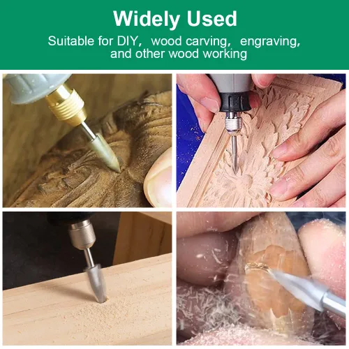 Miniatura 2 de Juego de brocas de tallado de madera para Dremel, herramienta rotativa, 5 piezas, accesorios de taladro de grabado, broca de madera, manualidades