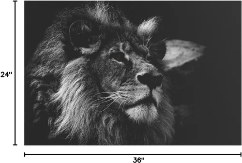 Miniatura 8 de Pintura artística de pared de retrato de cabeza de león gris en blanco y negro sobre lienzo animal la imagen para decoración moderna del hogar