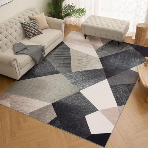 Miniatura 2 de HOMFINE Alfombra de Área Moderna Lavable - Alfombras de Estilo Geométrico 8x10 para Sala de Estar, Dormitorio, Alfombra Lavable a Máquina Suave Verde