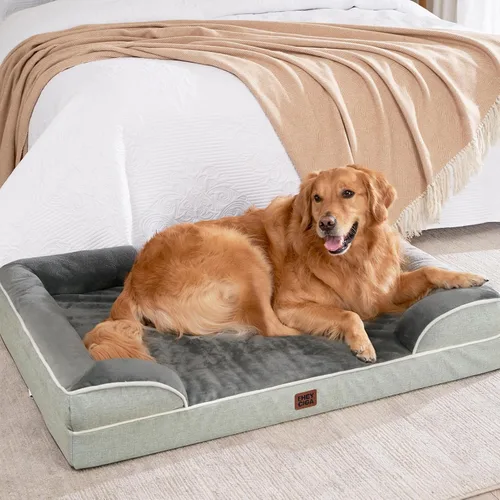 Miniatura 32 de EHEYCIGA – Cama ortopédica impermeable para perros pequeños, de espuma viscoelástica tipo caja de huevos, con bordes elevados y base antideslizante