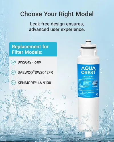 Miniatura 2 de AQUACREST DW2042FR-09 Filtro de agua para refrigerador, compatible con Daewoo DW2042FR, Kenmore 46-9130, DW2042FR-09, Aqua Crystal DW2042F-09