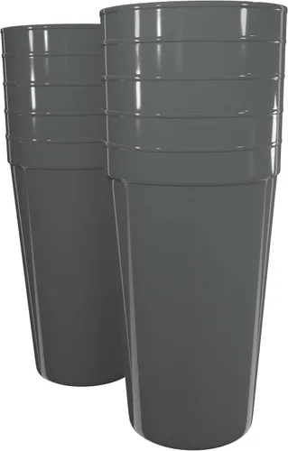Miniatura 23 de PartyPrints Paquete de 100 vasos de plástico en blanco reutilizables de 10 a 12 onzas, vasos de estadio a granel, sin BPA, aptos para lavavajillas