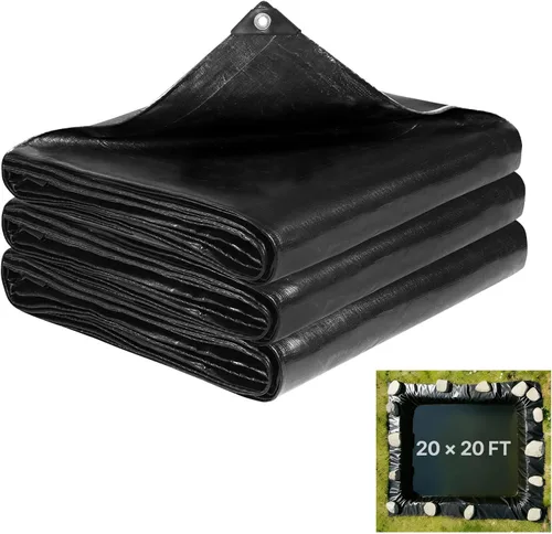 Miniatura 10 de VEVOR Revestimiento de estanque de 10 x 15 pies, grosor de 45 mil, material EPDM flexible y duradero, capa inferior de fácil corte para peces o koi