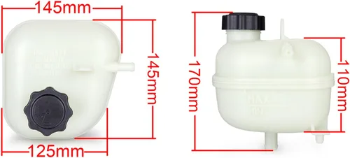 Miniatura 2 de Twilight Garage Depósito del tanque de expansión de botella de recuperación de desbordamiento de refrigerante 17137529273 w/tapa reemplazo para mini