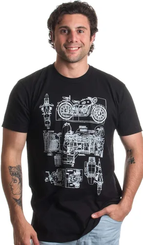Miniatura 3 de M-72 Diagrama de soplado de motor de motocicleta, camiseta unisex