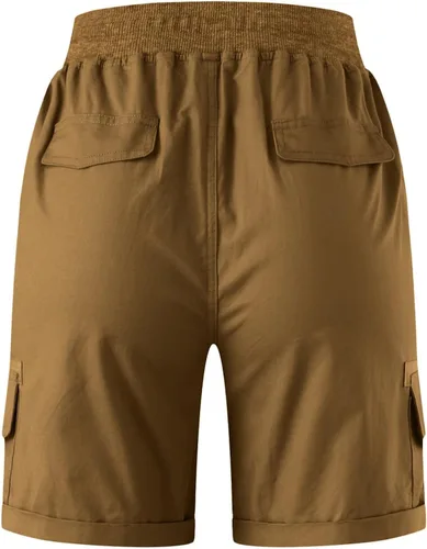 Miniatura 5 de Pantalones cortos sueltos con levantamiento de glúteos de lino hasta la rodilla Pantalones cortos deportivos para mujer con bolsillos Pantalones