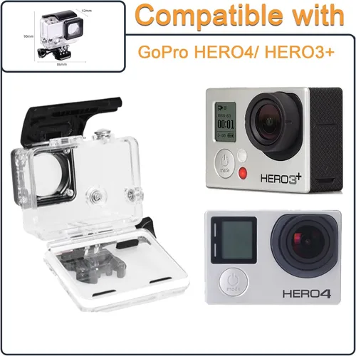 Miniatura 2 de Carcasa impermeable para GoPro Hero 4 3 Plus, carcasa protectora de buceo subacuático con soporte para Go Pro Hero4 3+ Kit de accesorios de cámara