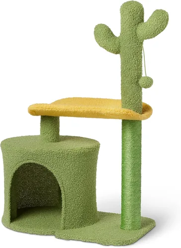 Miniatura 8 de Amazon Basics Rascador para gatos - Postes triples de cactus para interior, poste para rascar para gatos y gatitos con bola colgante, grande