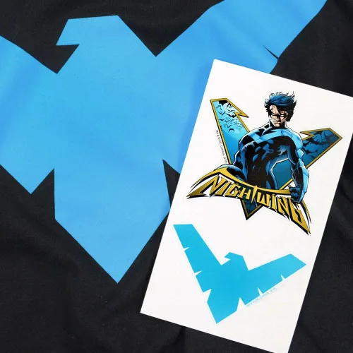 Miniatura 6 de Popfunk Sudadera clásica con capucha y calcomanías con logotipo de Nightwing